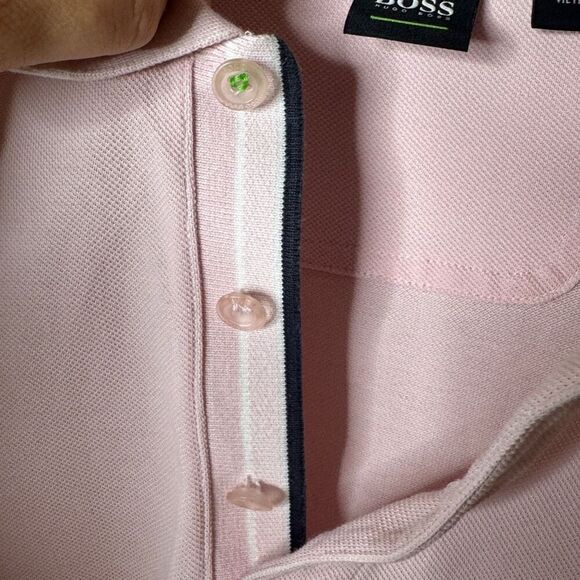 Boss Hugo Boss Shirt Mens XL Pink Polo Regular Fit Short Sleeve Cotton - Picture 6 of 11